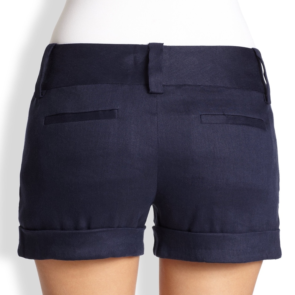Flattering Alice and Olivia Blue Cady Cuff shorts